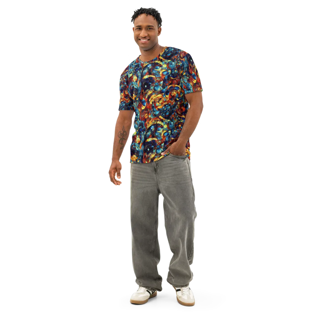 Sapphire Frenzy on Men's Cotton Crew Neck T-Shirt — Front