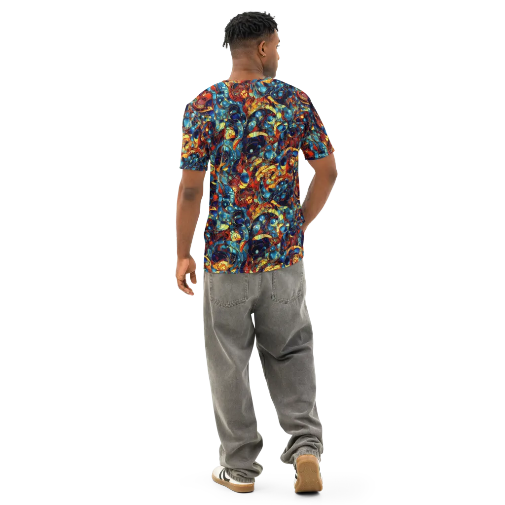Sapphire Frenzy on Men's Cotton Crew Neck T-Shirt — Back