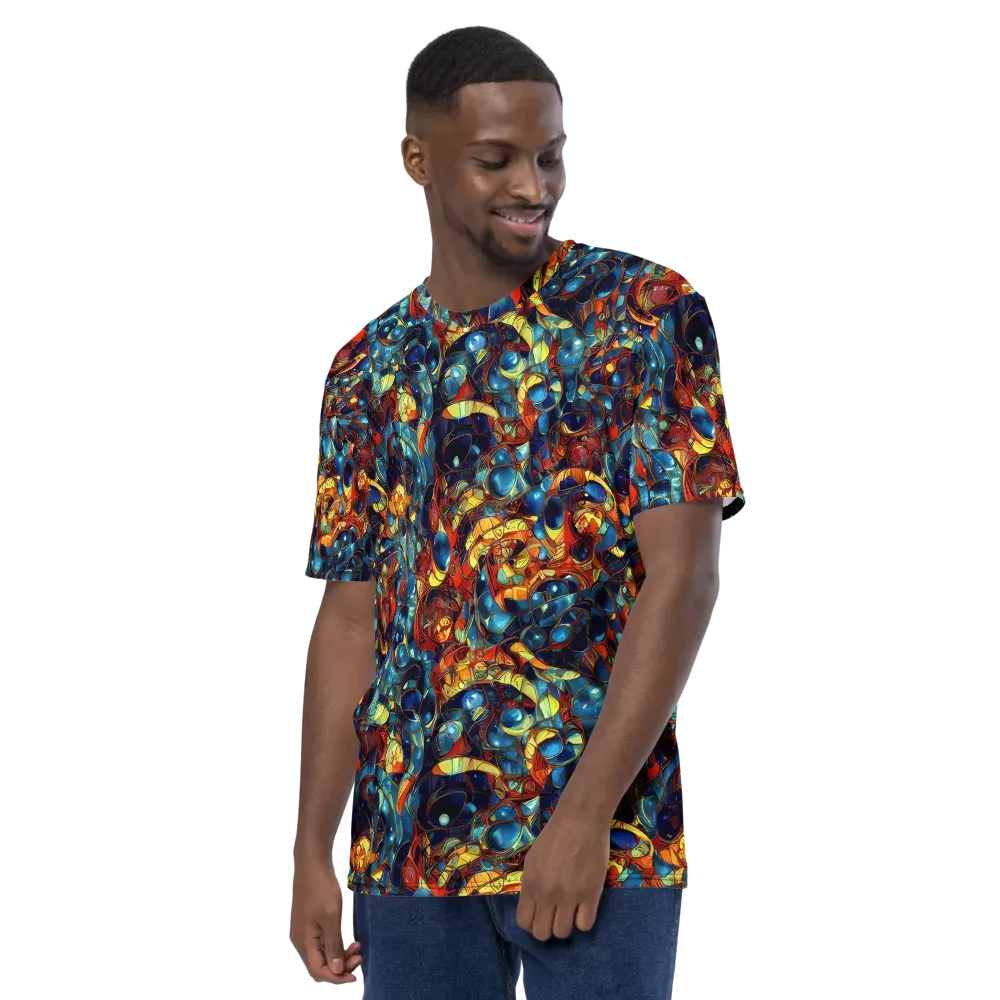 Sapphire Frenzy on Men's Crew Neck T-Shirt — Left