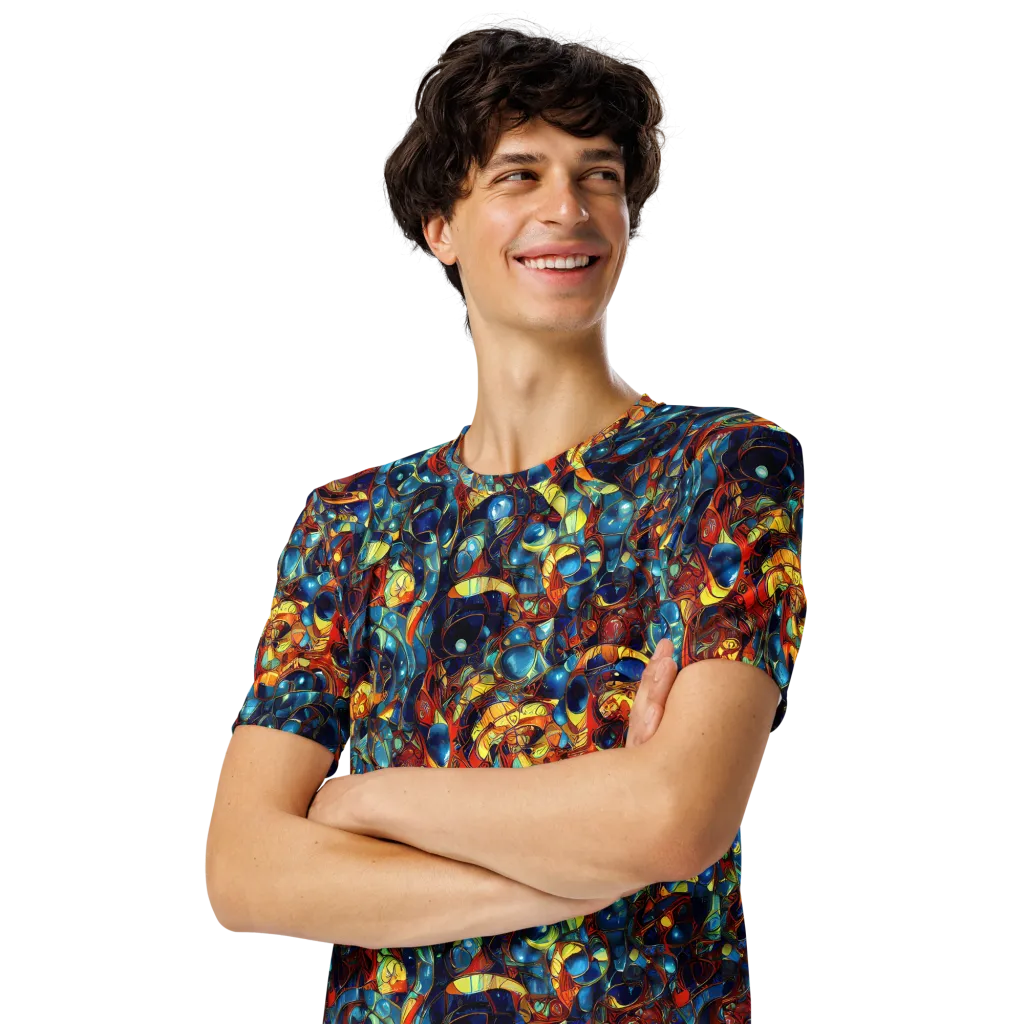 Sapphire Frenzy on Men's Crew Neck T-Shirt — Left Front