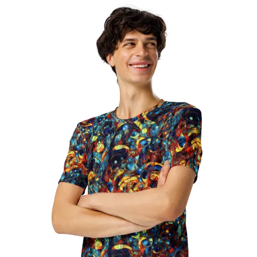 Sapphire Frenzy on a Men's Crew Neck T-Shirt
