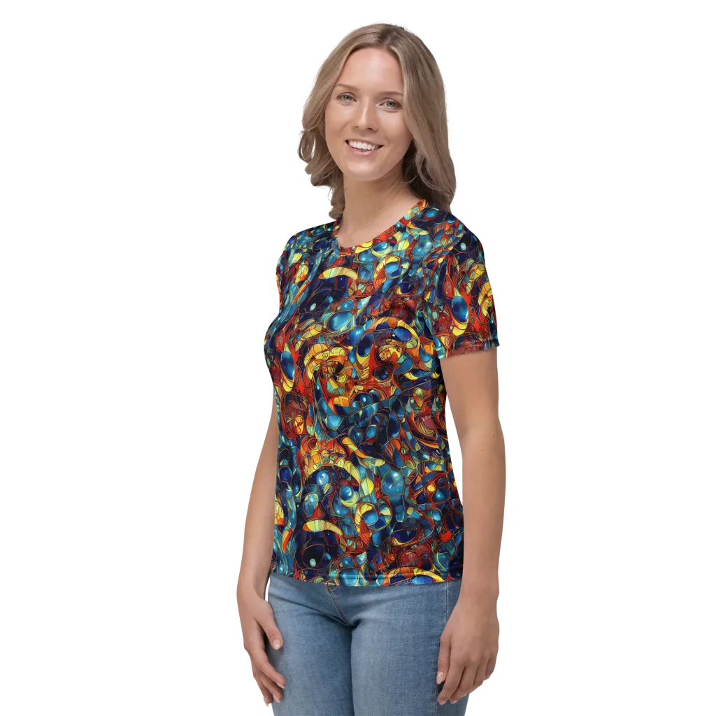 Sapphire Frenzy on Women's Crew Neck T-Shirt — Left