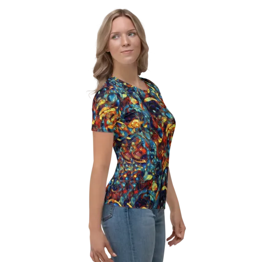 Sapphire Frenzy on a Women's Crew Neck T-Shirt