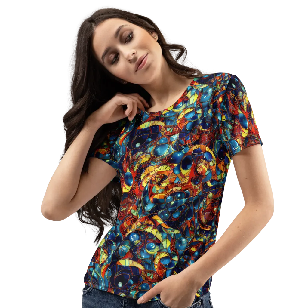 Sapphire Frenzy on Women's Crew Neck T-Shirt — Left Front