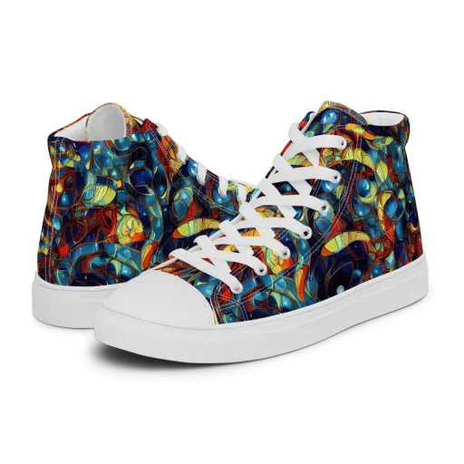 Sapphire Frenzy on a Women's High Top Canvas Shoes