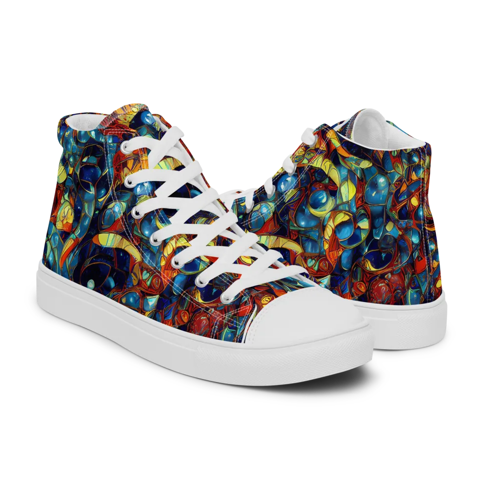 Sapphire Frenzy on Women's High Top Canvas Shoes — Right