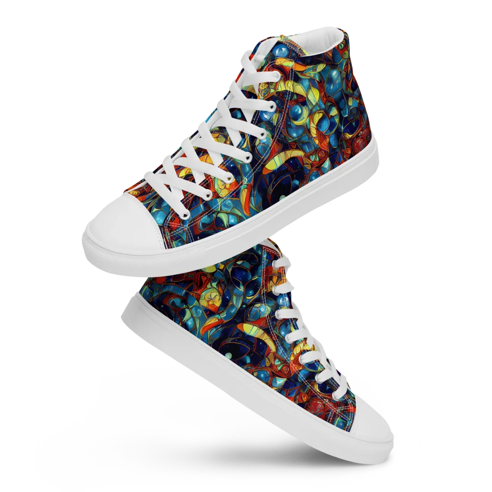 Sapphire Frenzy on Women's High Top Canvas Shoes — Front