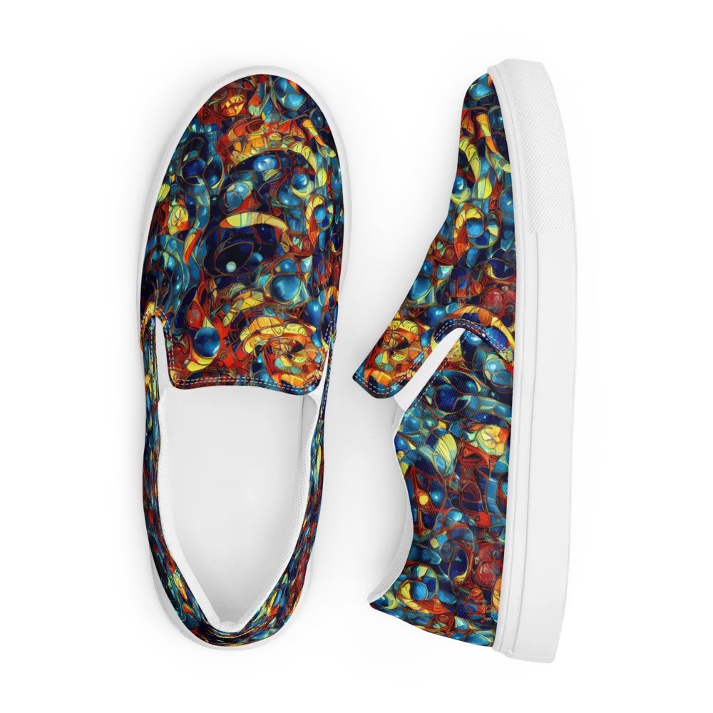 Sapphire Frenzy on Men's Slip-On Canvas Shoes — Front
