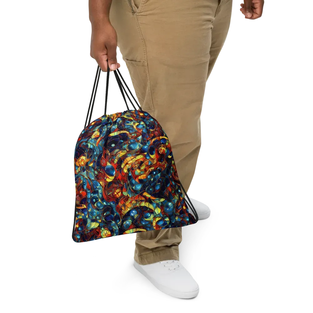 Sapphire Frenzy on Drawstring Bag — Front
