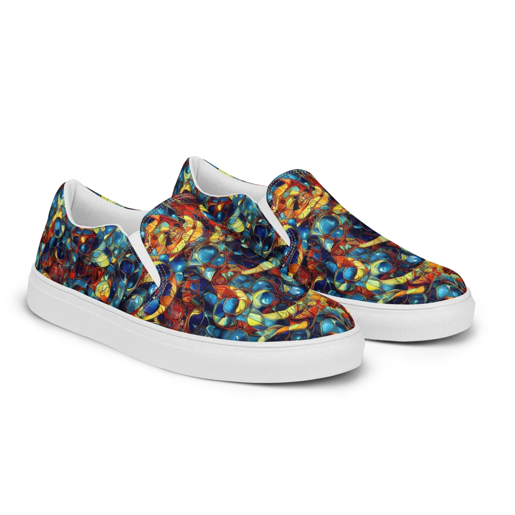 Sapphire Frenzy on Women's Slip-On Canvas Shoes — Right Front