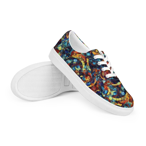 Sapphire Frenzy on a Men's Lace-Up Canvas Shoes