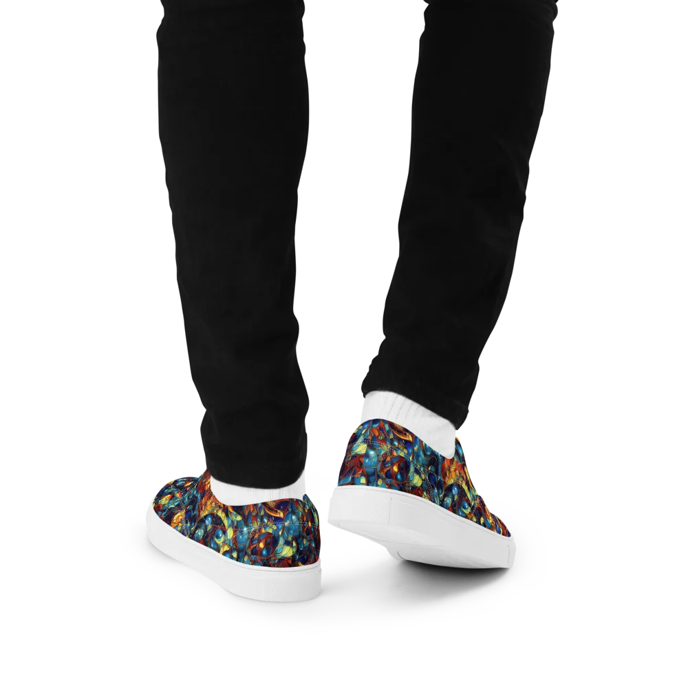 Sapphire Frenzy on Men's Lace-Up Canvas Shoes — Back