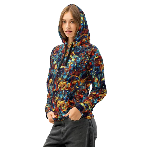 Sapphire Frenzy on a Cotton Hoodie