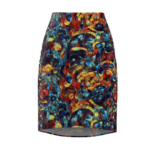 Sapphire Frenzy on a Pencil Skirt
