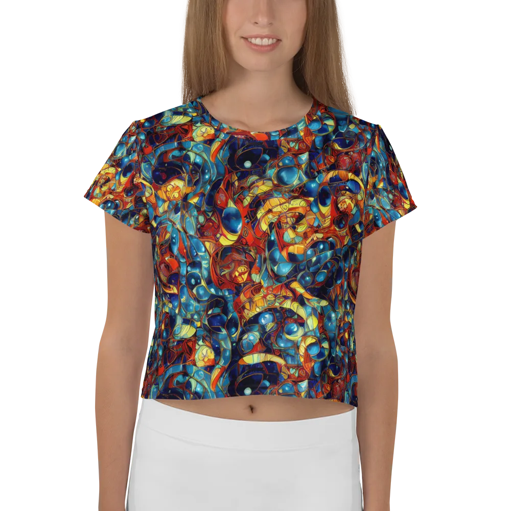 Sapphire Frenzy on Crop Tee — Front