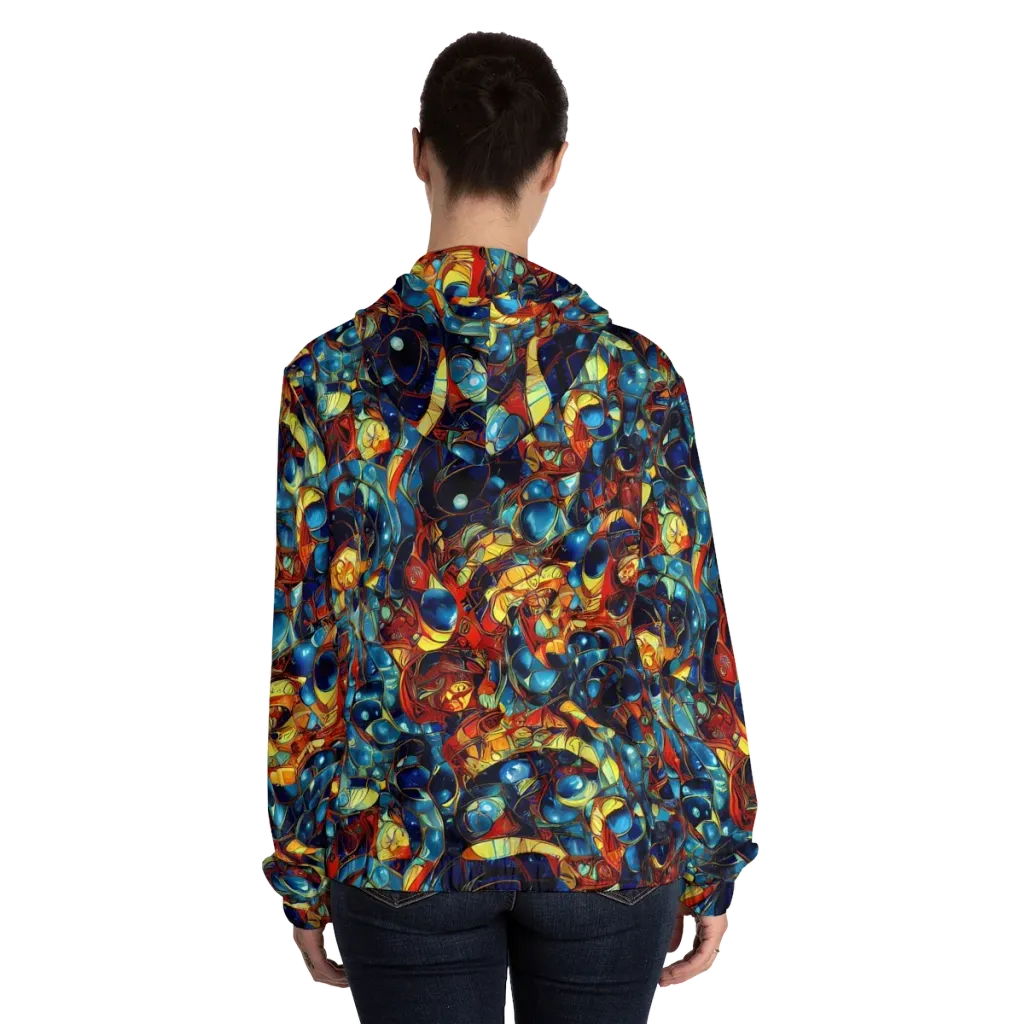 Sapphire Frenzy on Women's Full-Zip Hoodie — Back On Person