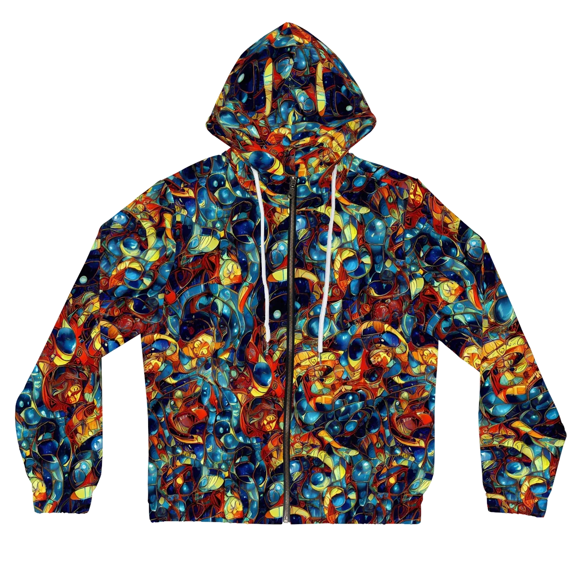 Sapphire Frenzy on Women's Full-Zip Hoodie — Front