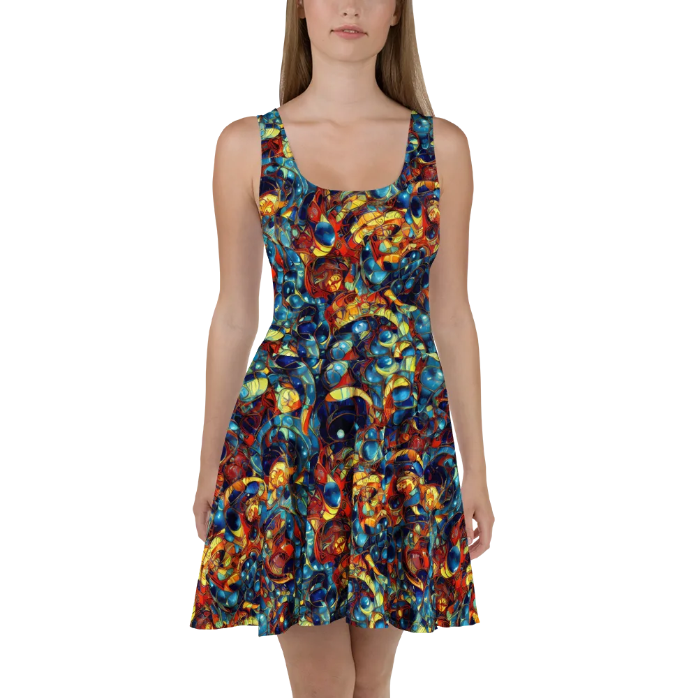Sapphire Frenzy on Skater Dress — Front