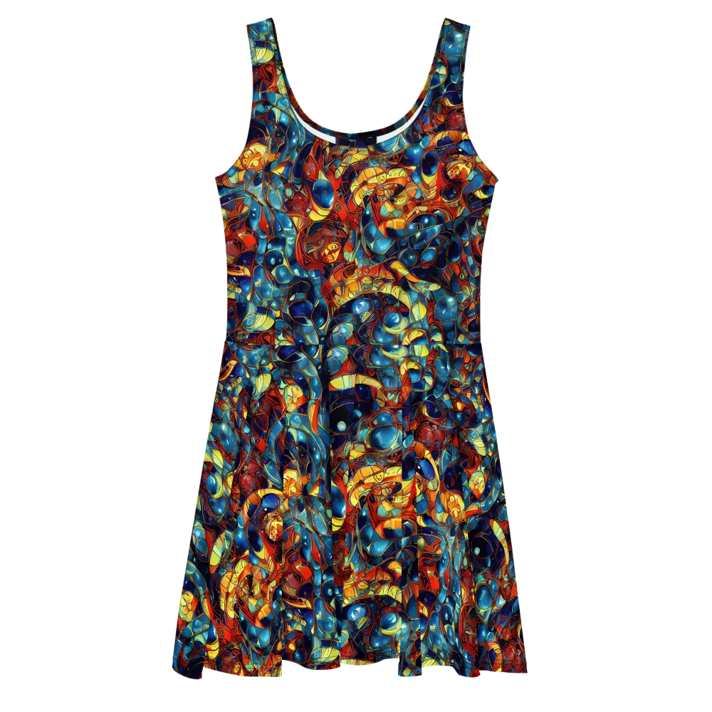 Sapphire Frenzy on Skater Dress — Front