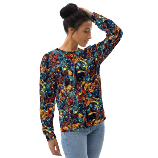 Sapphire Frenzy on a Sweatshirt