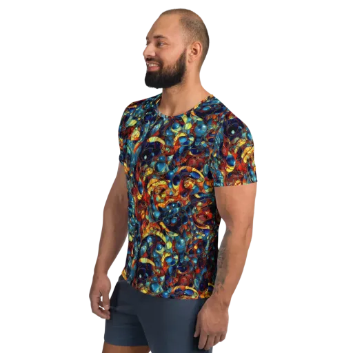 Sapphire Frenzy on a Men's Athletic T-Shirt
