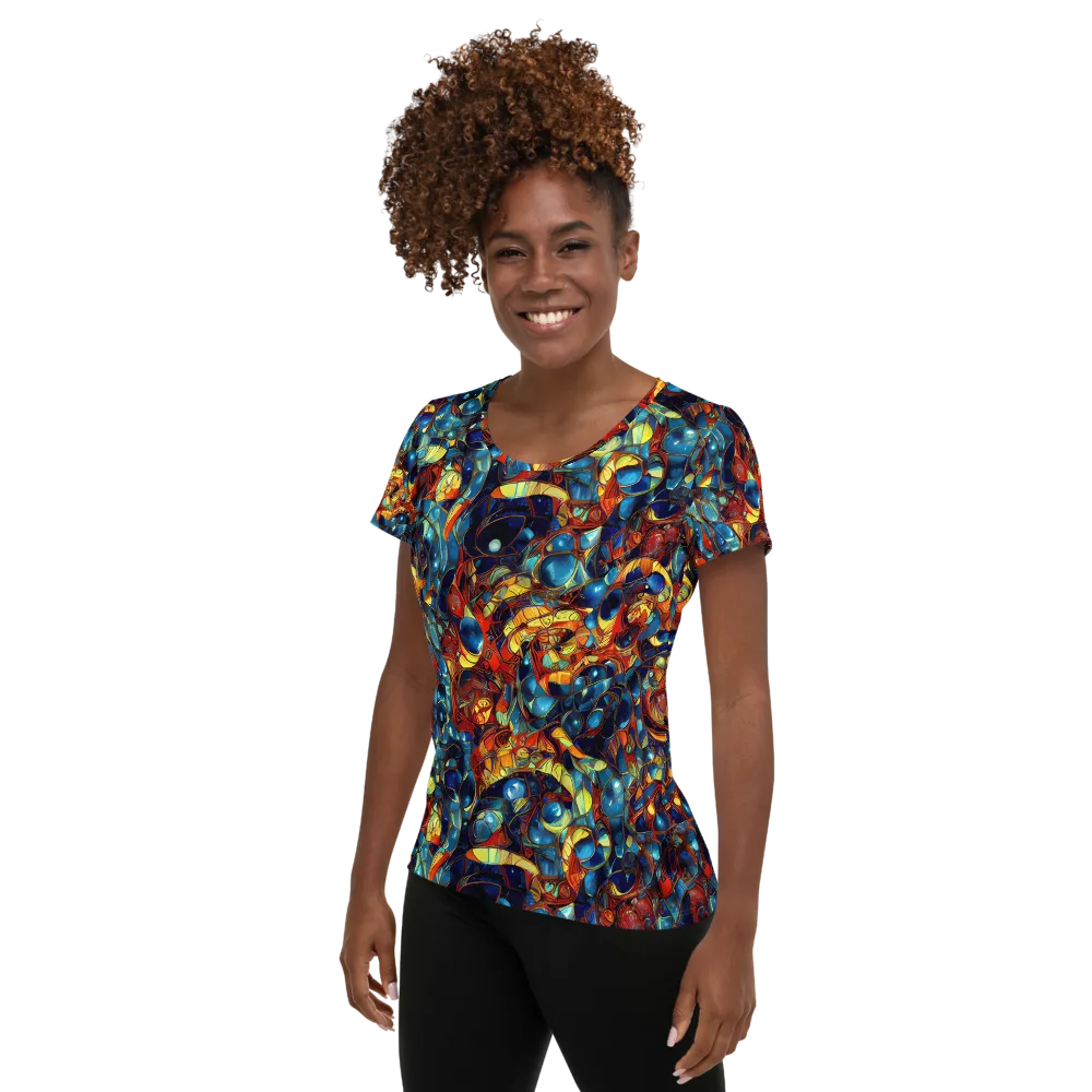 Sapphire Frenzy on Women's Athletic T-Shirt — Left