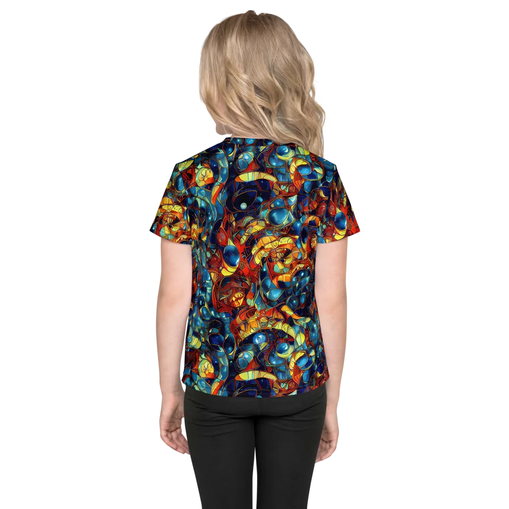 Sapphire Frenzy on Kids Crew Neck T-Shirt — Back