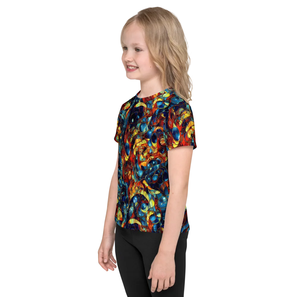 Sapphire Frenzy on Kids Crew Neck T-Shirt — Left
