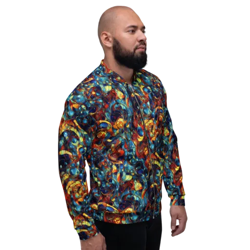 Sapphire Frenzy on a Bomber Jacket