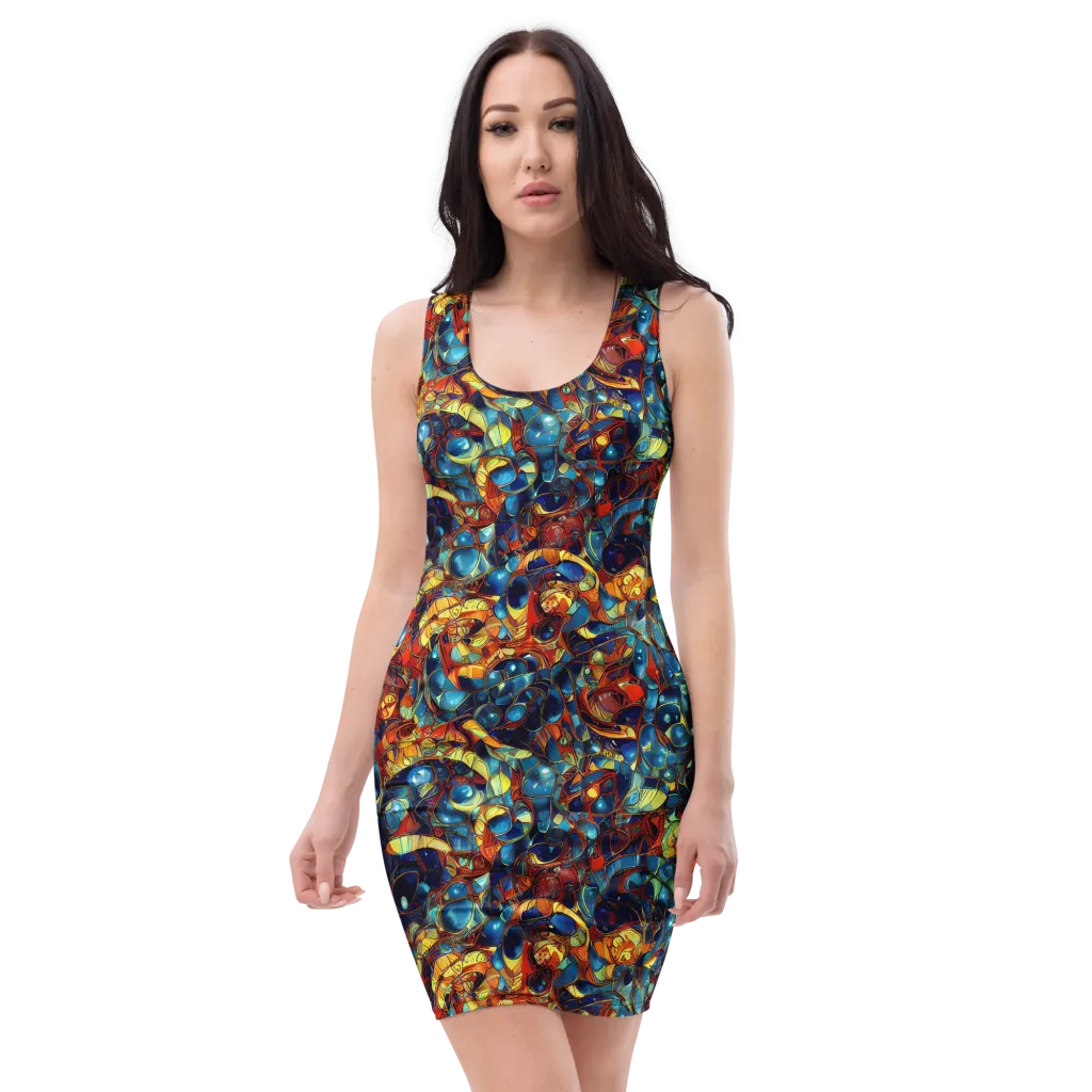 Sapphire Frenzy on Bodycon Dress — Front