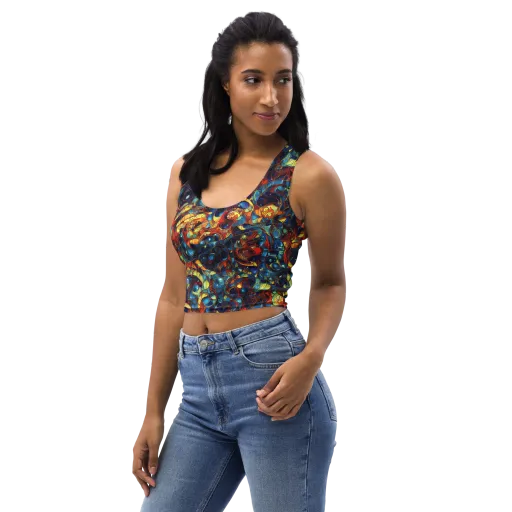 Sapphire Frenzy on a Crop Top