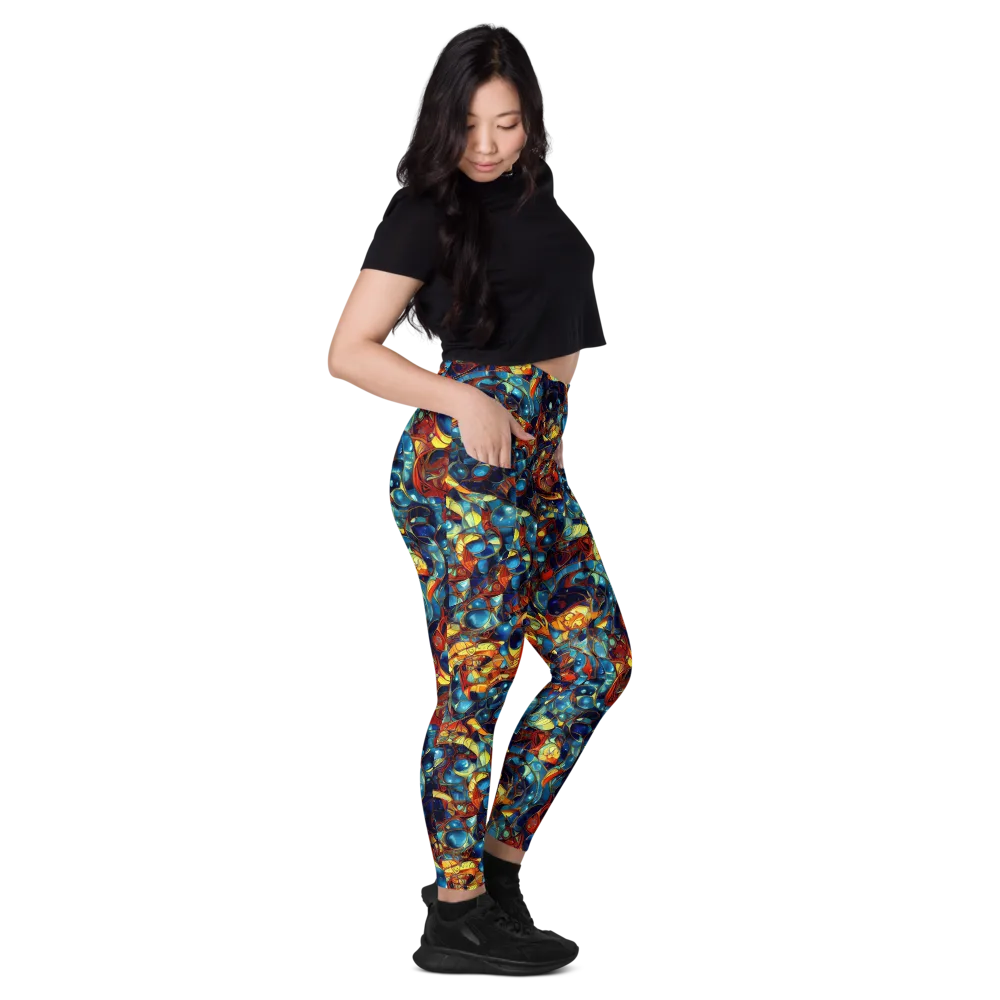 Sapphire Frenzy on Leggings with Pockets — Right