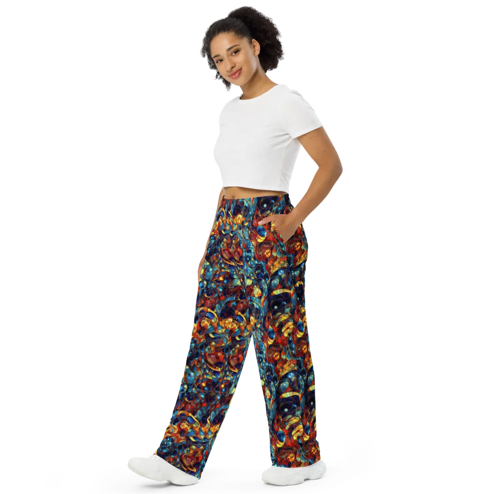 Sapphire Frenzy on Wide-Leg Pants — Left Front