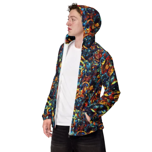 Sapphire Frenzy on a Men's Windbreaker