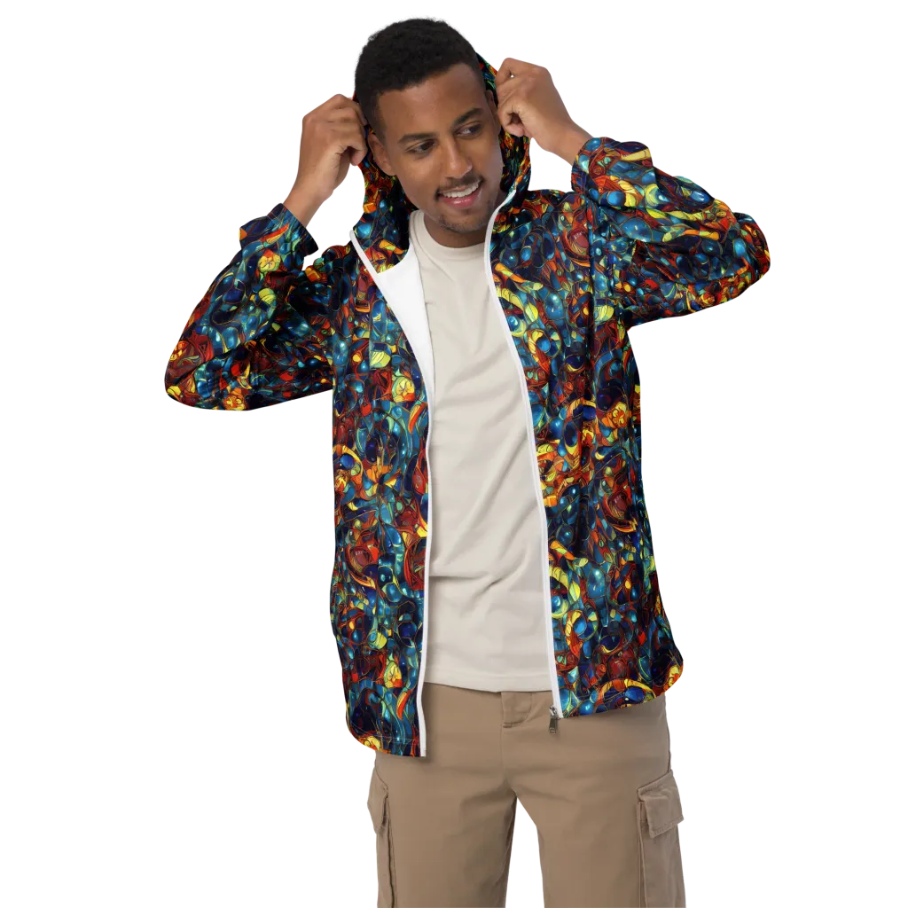 Sapphire Frenzy on Men's Windbreaker — Front