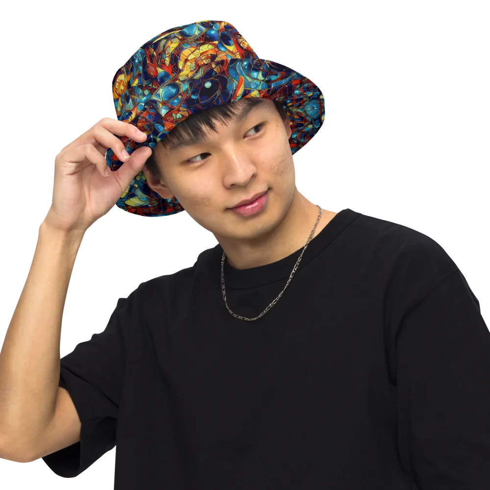 Sapphire Frenzy on Reversible Bucket Hat — Front Inside