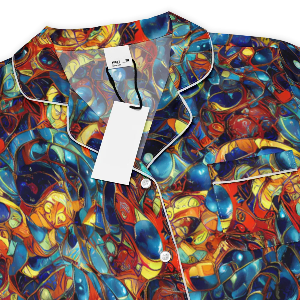 Sapphire Frenzy on Women's Short Sleeve Pajama Top — Product details