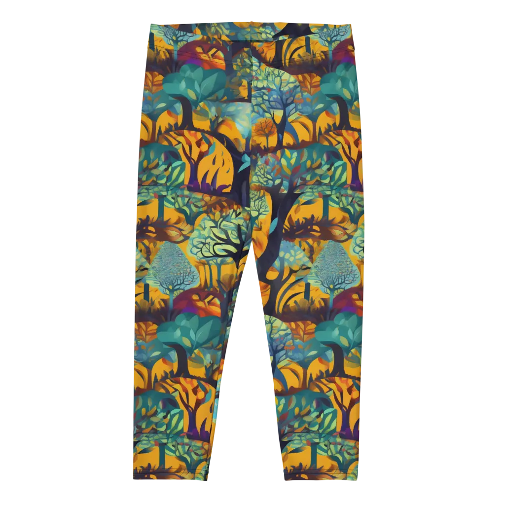 Saffron Canopy on Capri Leggings — Front