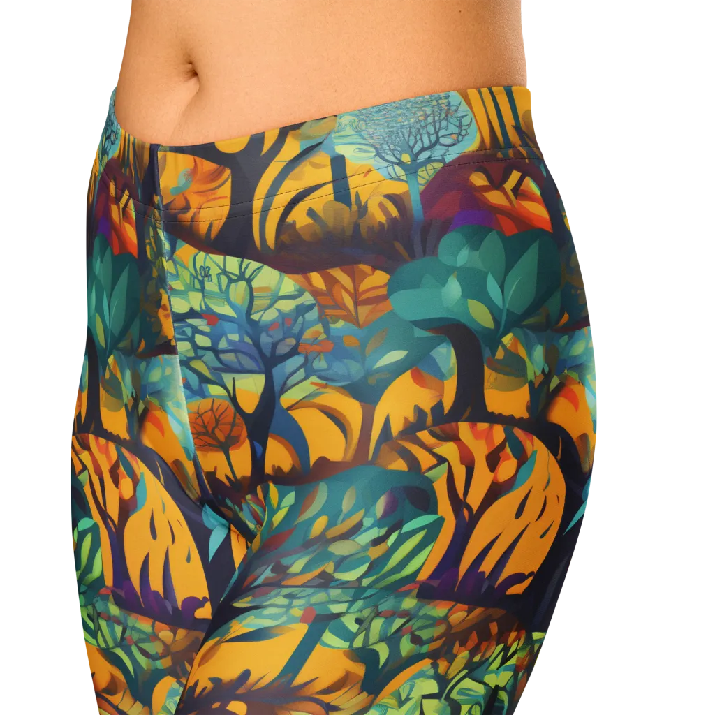 Saffron Canopy on Capri Leggings — Zoomed-in