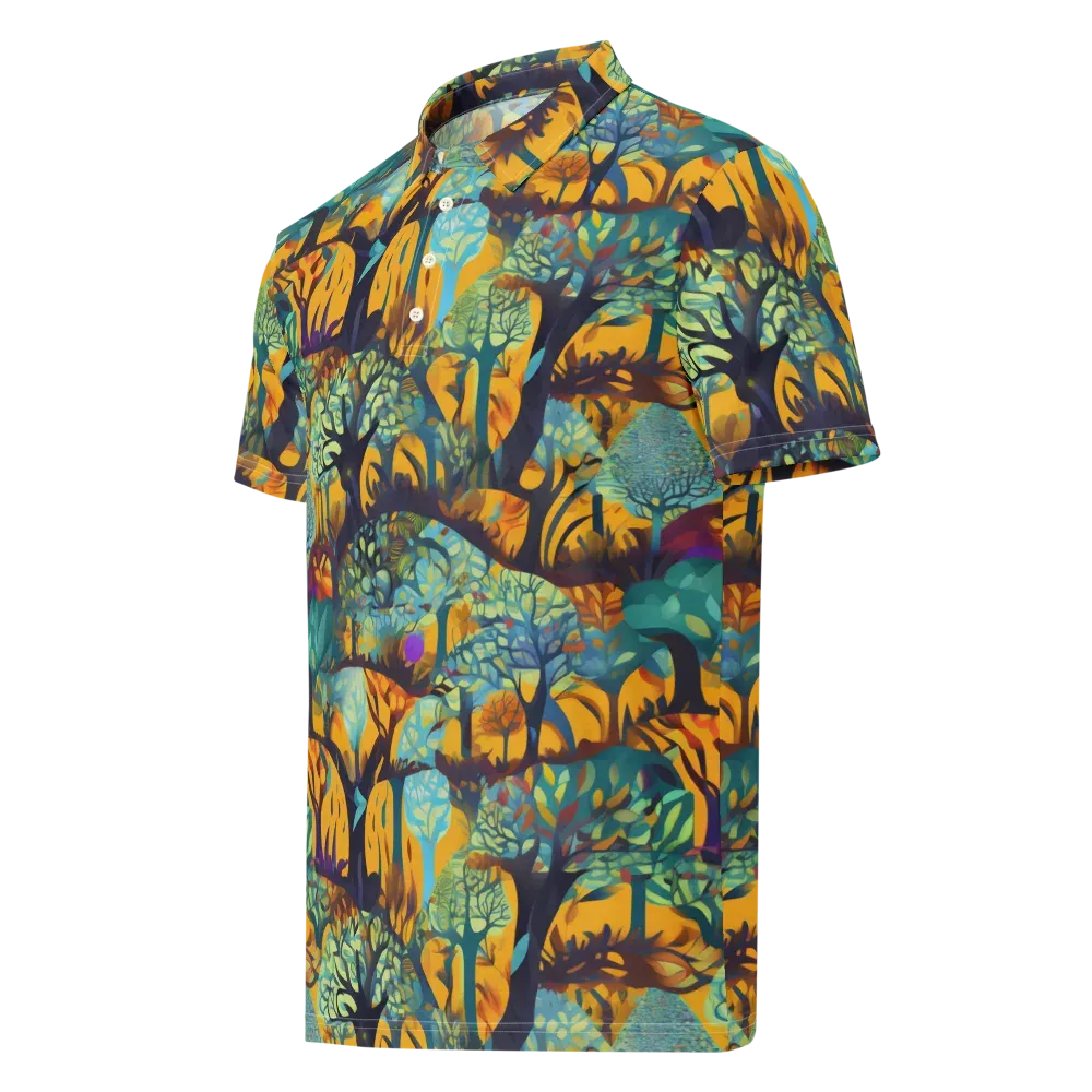 Saffron Canopy on Men's Slim Fit Polo Shirt — Left Front