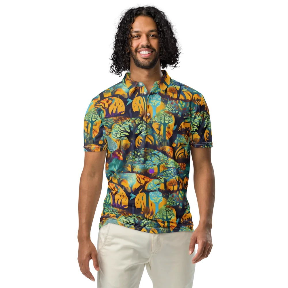 Saffron Canopy on Men's Slim Fit Polo Shirt — Front