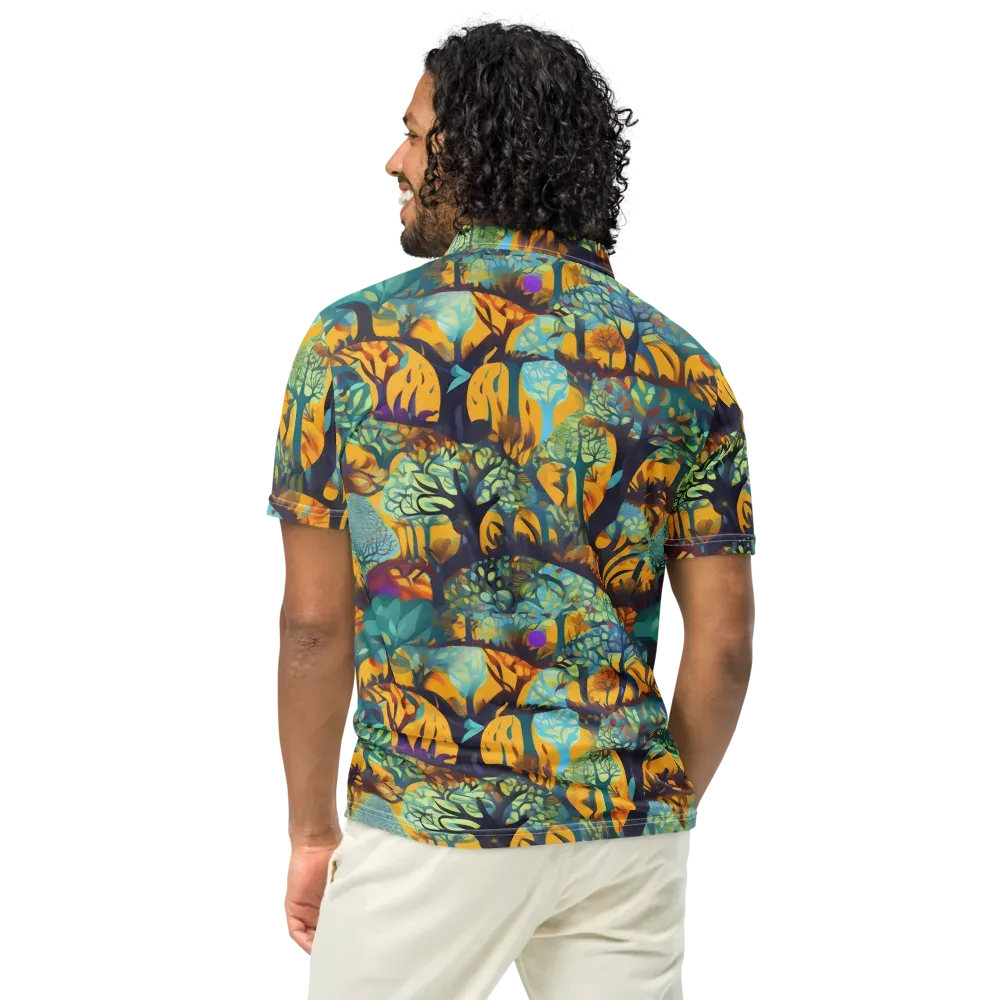 Saffron Canopy on Men's Slim Fit Polo Shirt — Back