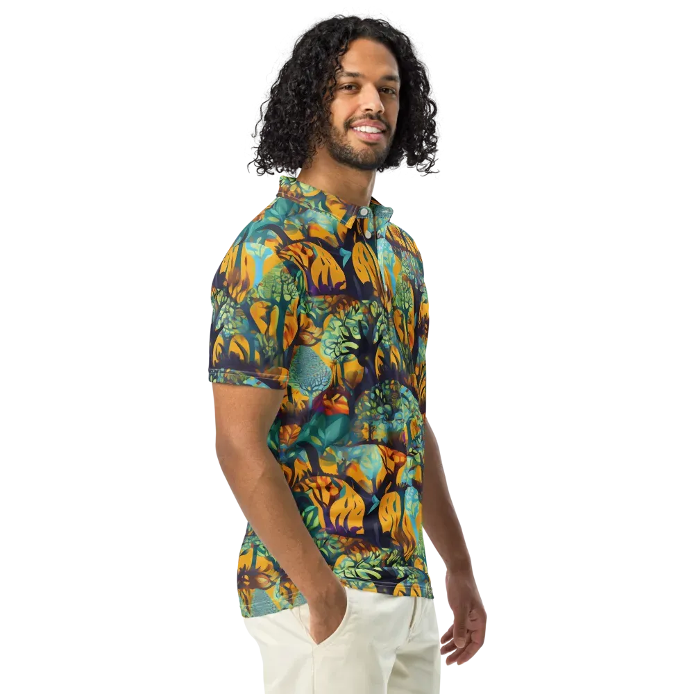 Saffron Canopy on Men's Slim Fit Polo Shirt — Right Front