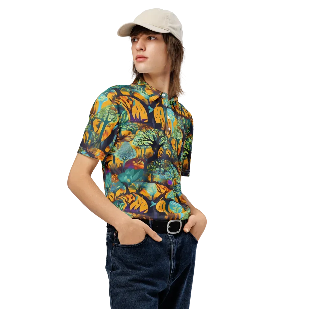 Saffron Canopy on Men's Slim Fit Polo Shirt — Right Front