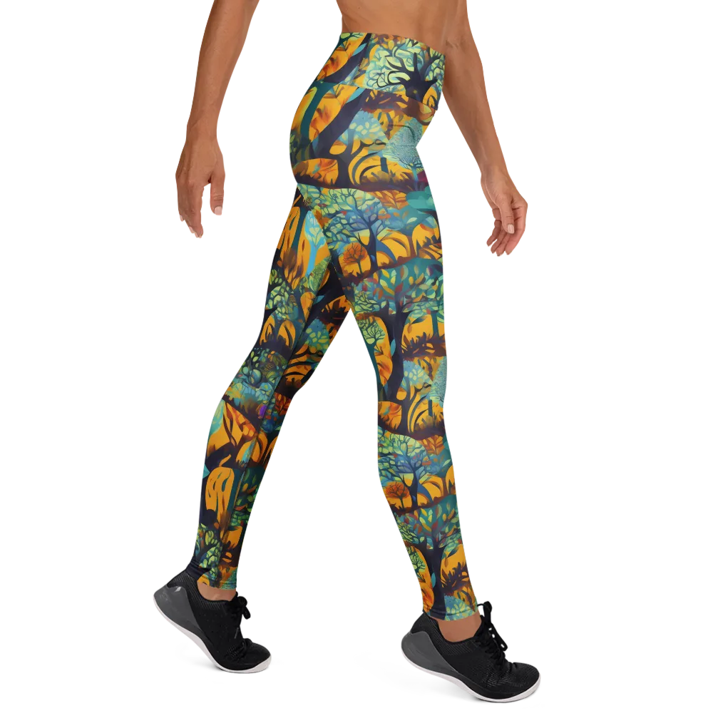 Saffron Canopy on Yoga Leggings — Right