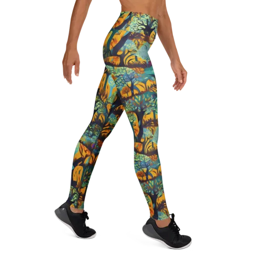 Saffron Canopy on a Yoga Leggings