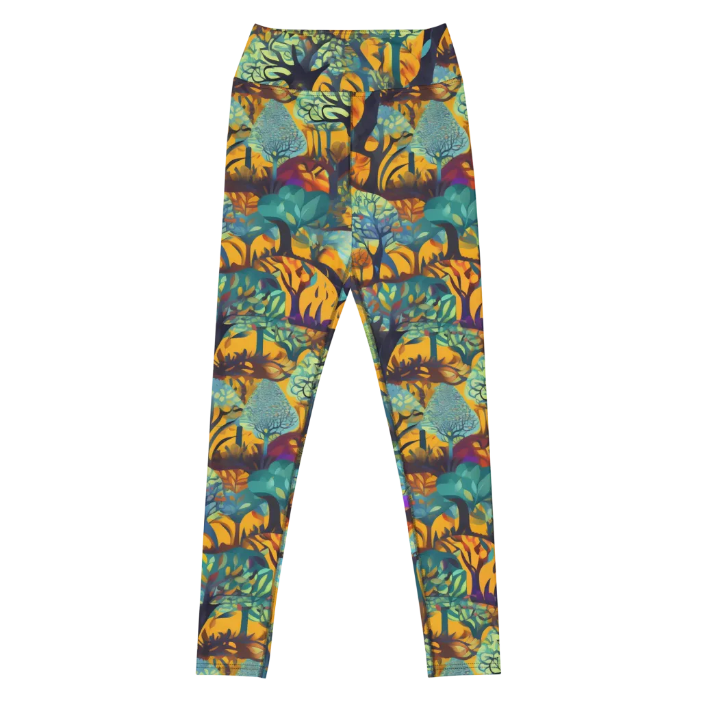 Saffron Canopy on Yoga Leggings — Front