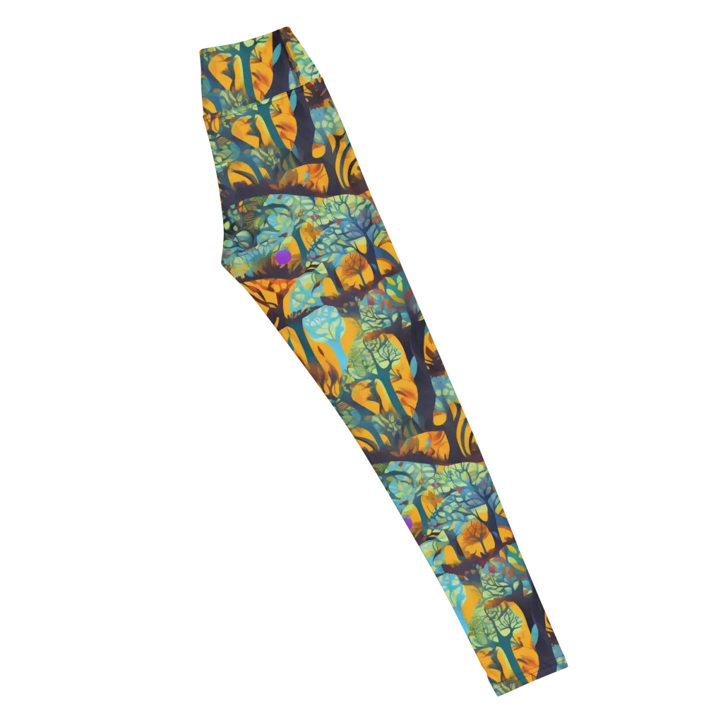 Saffron Canopy on Yoga Leggings — Right
