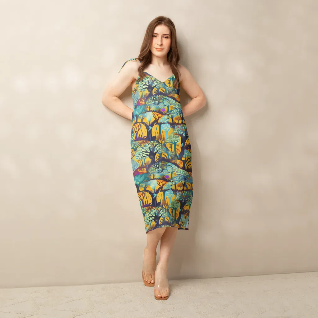 Saffron Canopy on Slip Dress — Front