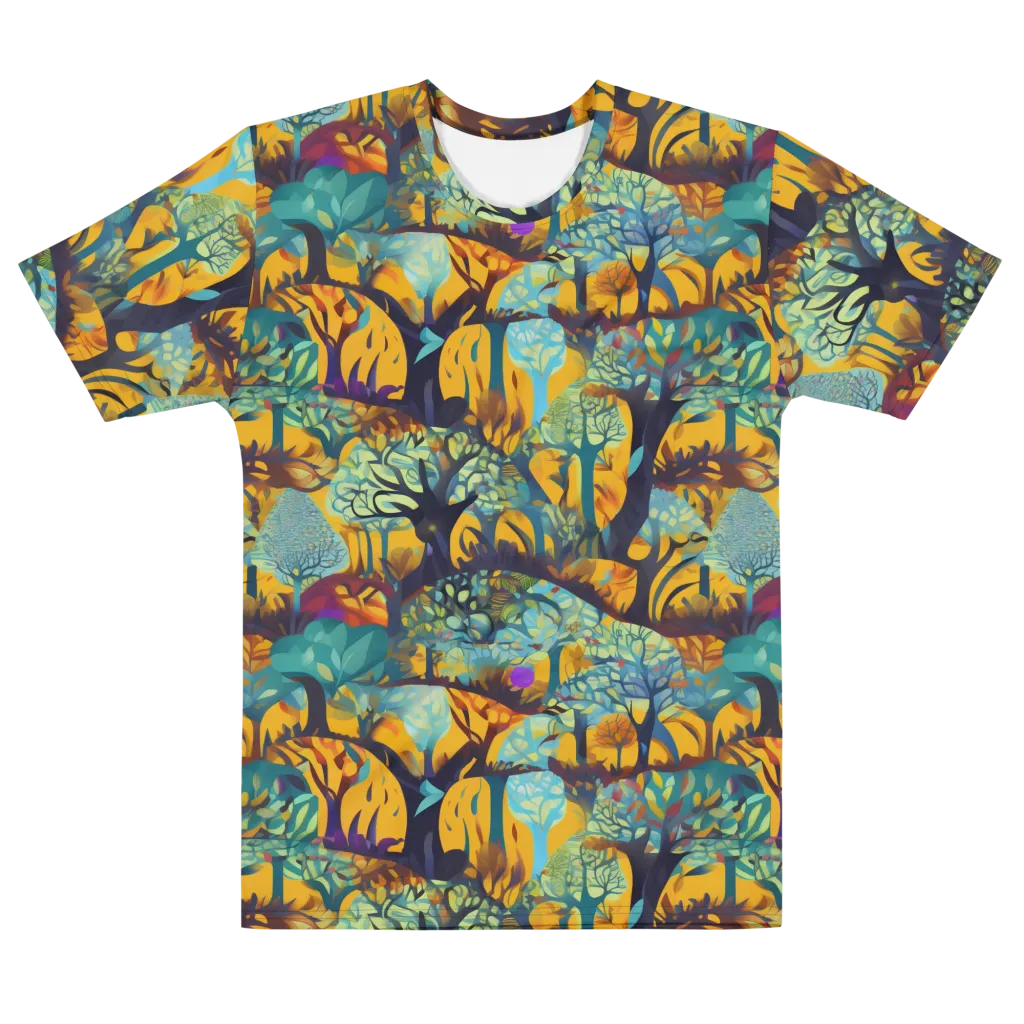Saffron Canopy on Men's Cotton Crew Neck T-Shirt — Front